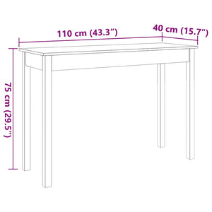 Τραπέζι κονσόλα Καφέ Κεριού 110x40x75 εκ. Μασίφ Ξύλο Πεύκου