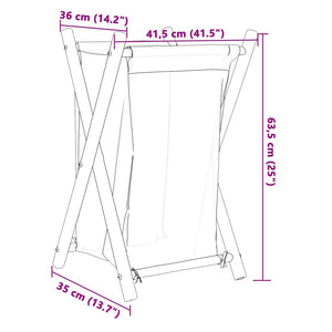 Καλάθι Απλύτων Κρεμ Λευκό 41,5 x 36 x 63,5 εκ. Μπαμπού