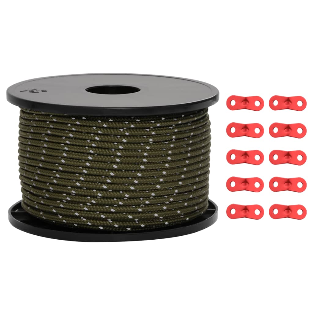 Σχοινί με Εντατήρες Σκηνής με Ανακλ. Ταινίες/Κλειδιά 50 μ 5 χιλ