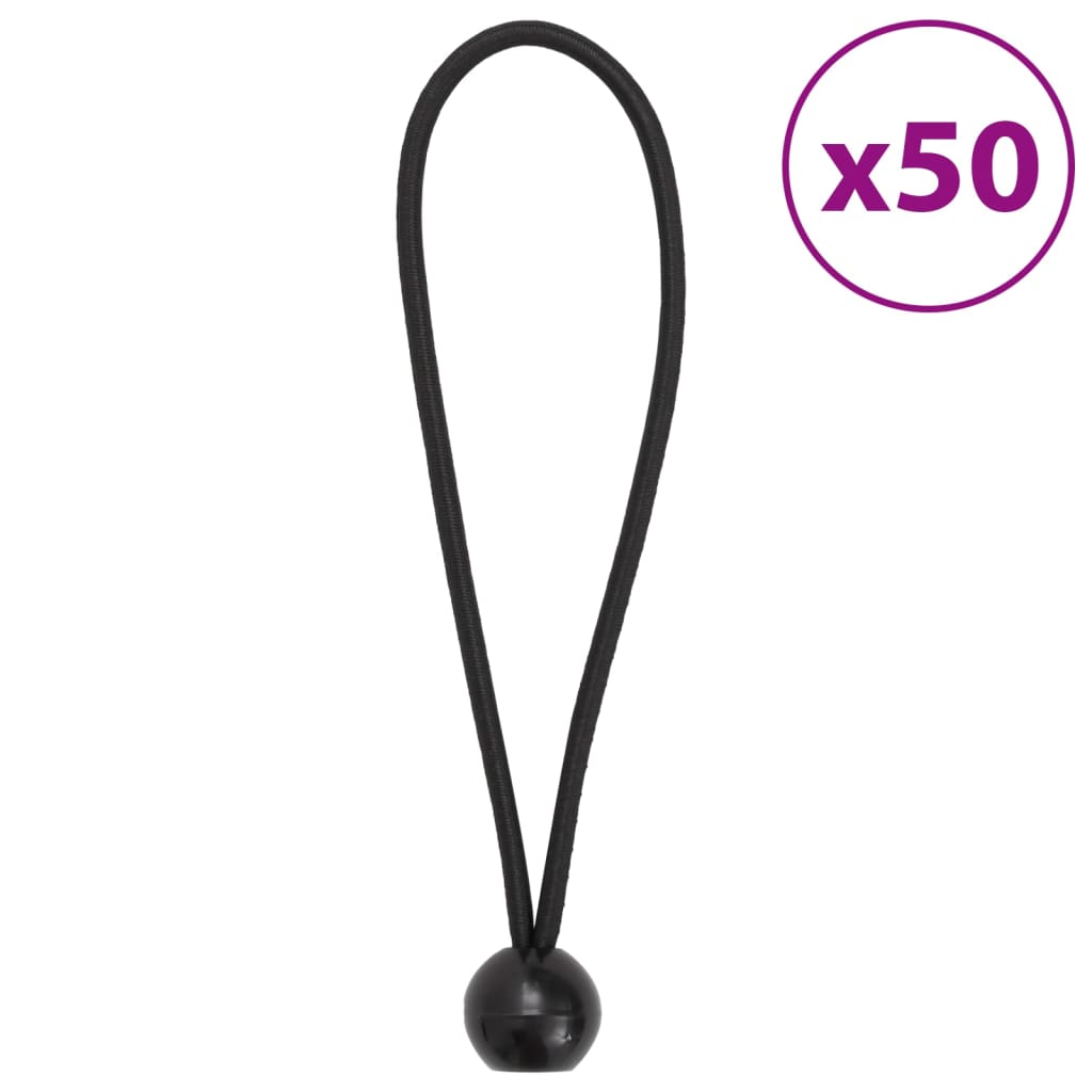 Κορδόνια Ελαστικά Bungee με Μπάλα 50 τεμ. 21 x 0,5 εκ.