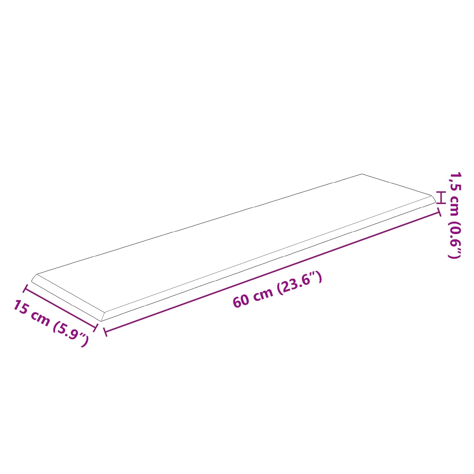 Κεφαλάρι Τοίχου 12 pcs Μπλε 60 x 15 cm ύφασμα - Pakobazaar