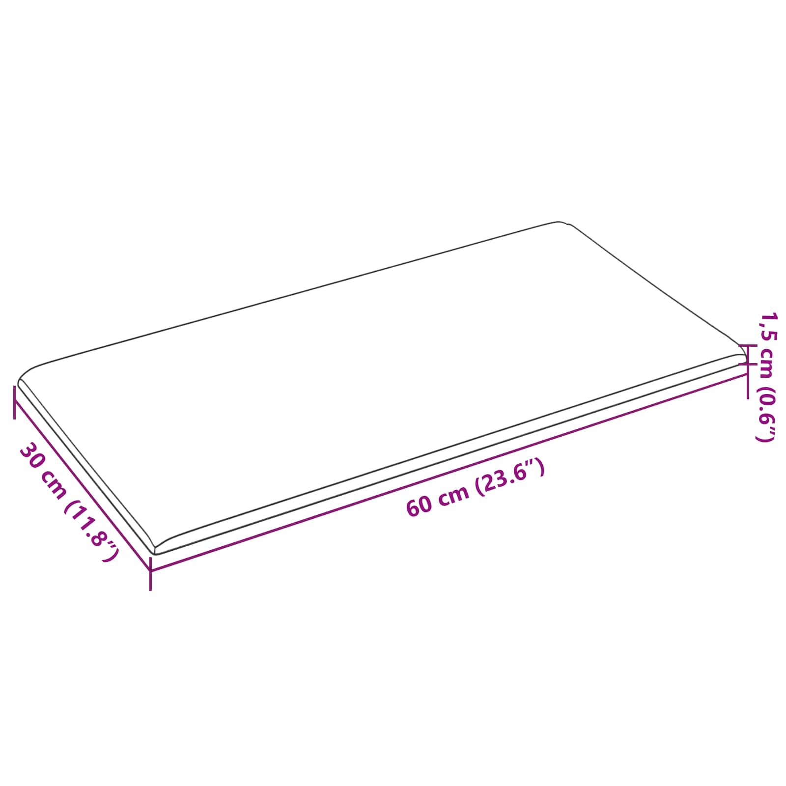 Κεφαλάρι Τοίχου 12 pcs Μπλε 60 x 30 cm Βελούδο - Pakobazaar