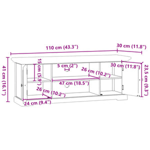 Έπιπλο Τηλεόρασης Λευκό 110x30x41 εκ. από Επεξεργασμένο Ξύλο