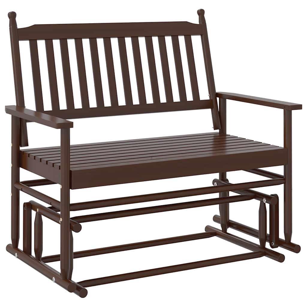 Παγκάκι Κουνιστό Μαύρο 118x70x104,5 εκ. Μασίφ Ξύλο Λεύκας - Pakobazaar