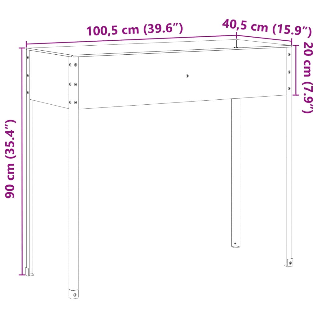 Ζαρντινιέρα 100,5x40,5x90 εκ. Ατσάλι Σκληρυθέν στον Αέρα