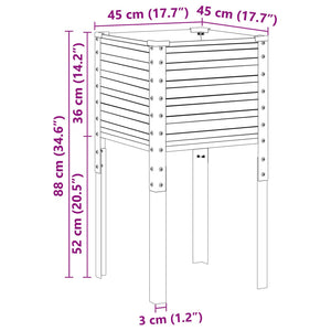 Γλάστρα Κήπου Καφέ 45x45x88 εκ. από Ατσάλι