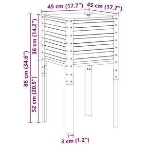 Γλάστρα Κήπου Ανθρακί 45x45x88 εκ. Ατσάλινη