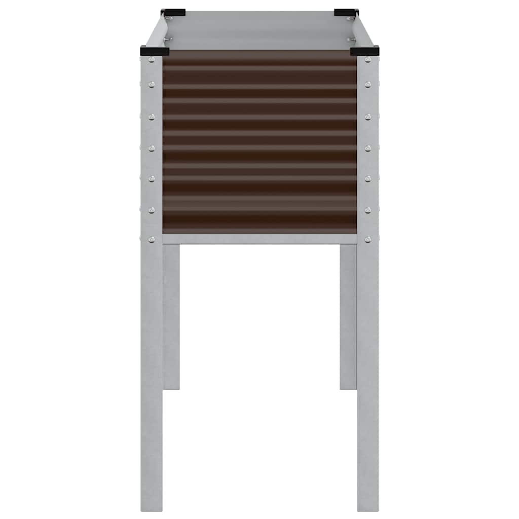 Γλάστρα Κήπου Καφέ 100x45x90 εκ. από Ατσάλι