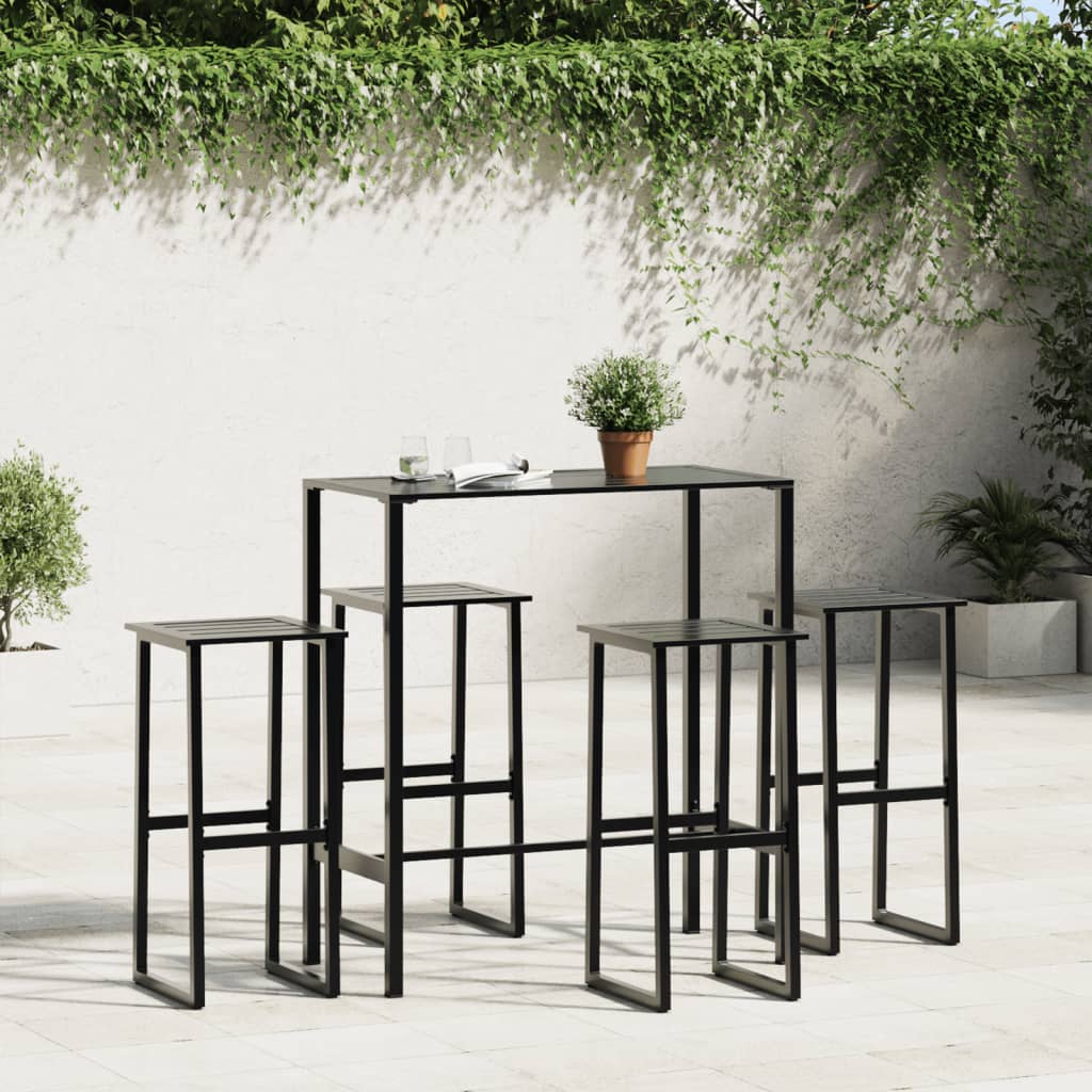 Σκαμπό Μπαρ 4Τεμ. Μαύρα 38x38x80 εκ. Ατσάλι με Ηλ. Βαφή Πούδρας - Pakobazaar