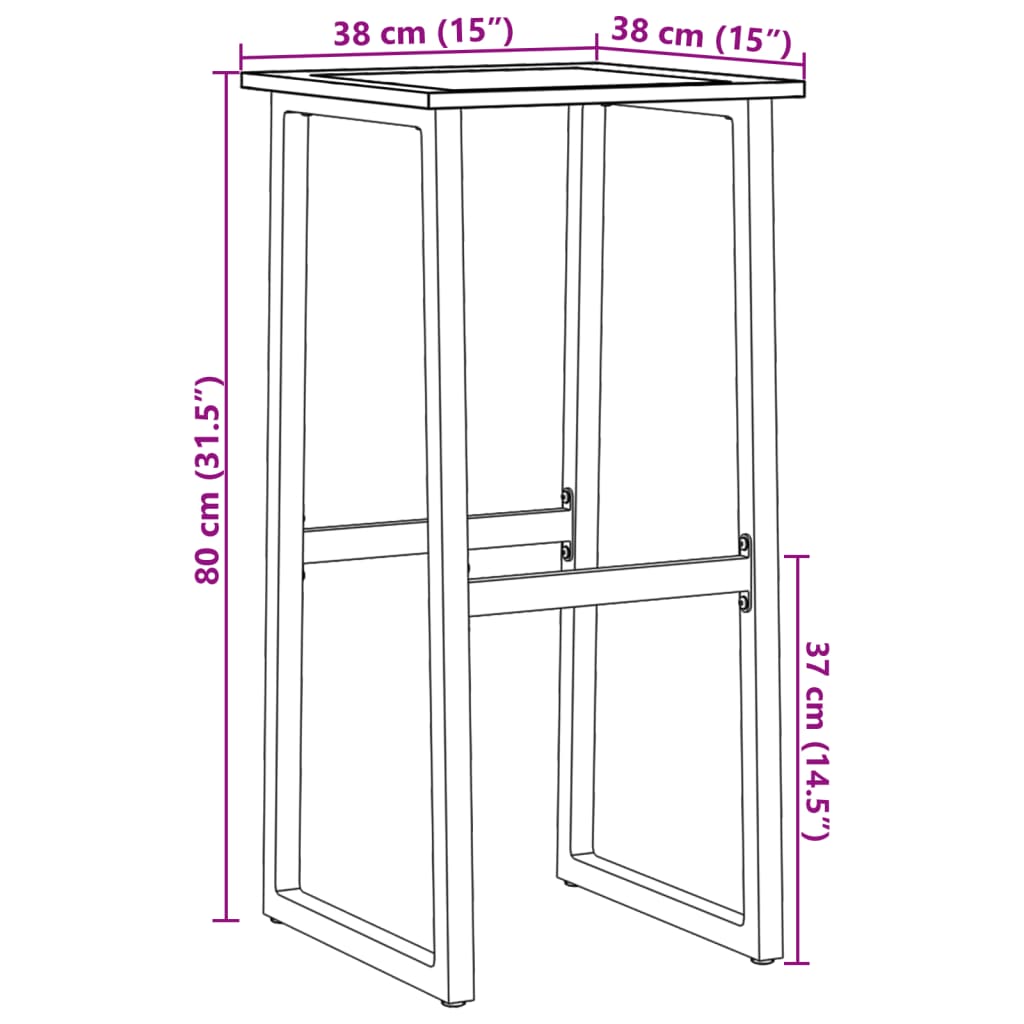 Σκαμπό Μπαρ 4Τεμ. Μαύρα 38x38x80 εκ. Ατσάλι με Ηλ. Βαφή Πούδρας - Pakobazaar