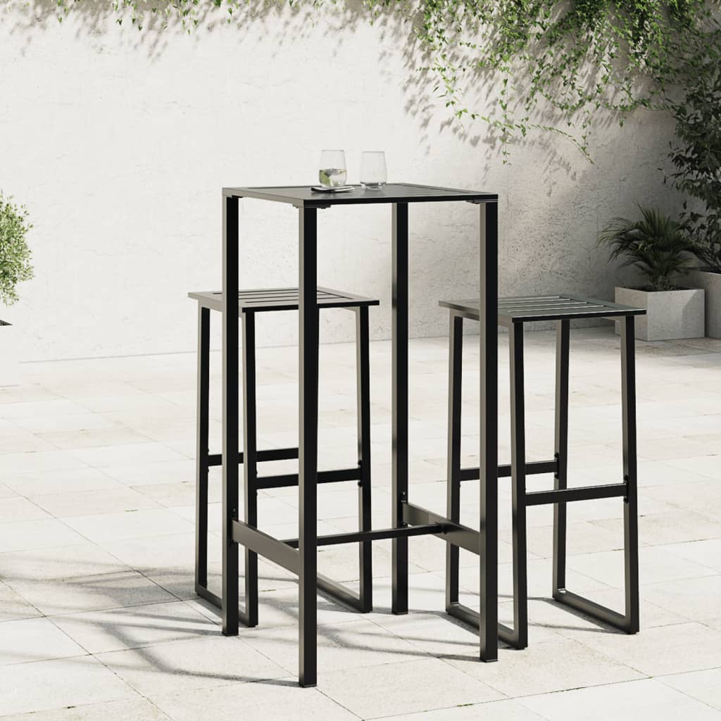 Τραπέζι Μπαρ Μαύρο 50x50x110 εκ. από Ατσάλι με Ηλ. Βαφή Πούδρας - Pakobazaar