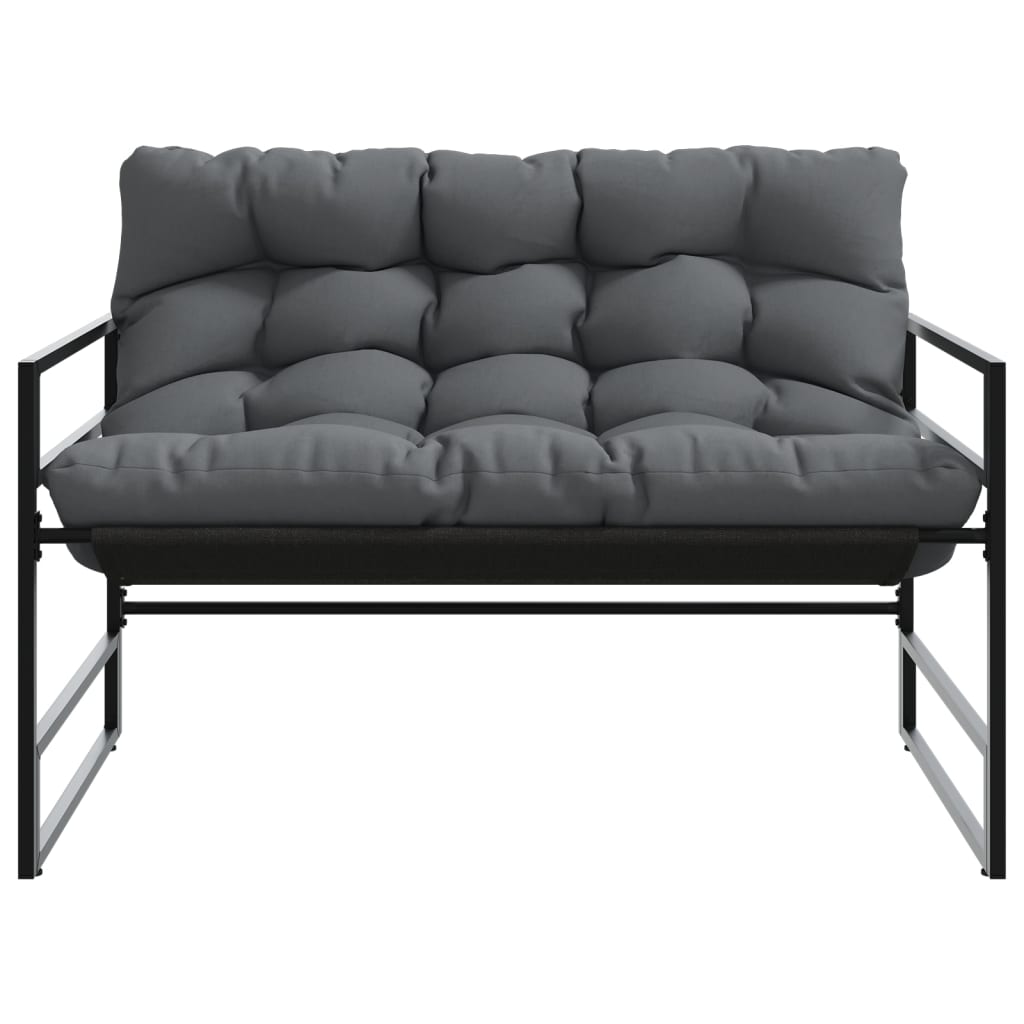 Παγκάκι Κήπου Ανθρακί 113 εκ. από Ατσάλι με Μαξιλάρι - Pakobazaar