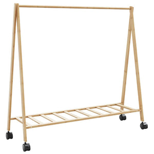 Ράφι ρούχων με ράφια και ρόδες 106x34x106,5 cm Μπαμπού