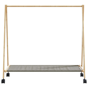 Ράφι ρούχων με ράφια και ρόδες 106x34x106,5 cm Μπαμπού