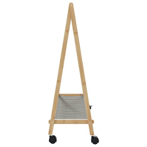 Ράφι ρούχων με ράφια και ρόδες 106x34x106,5 cm Μπαμπού