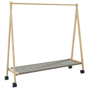 Ράφι ρούχων με ράφια και ρόδες 106x34x106,5 cm Μπαμπού