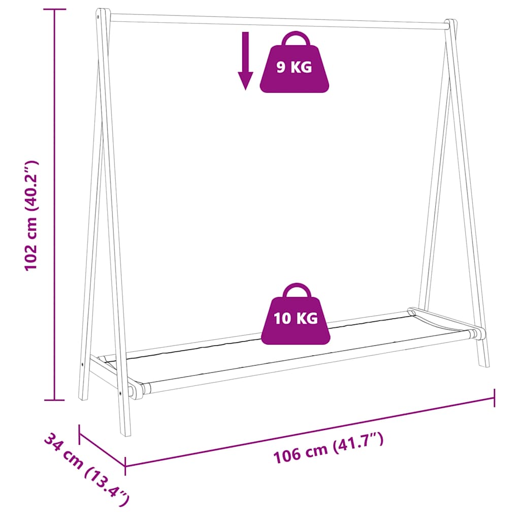 Κρεμάστρα Ρούχων με Ράφια 106x34x102 εκ. Μπαμπού - Pakobazaar