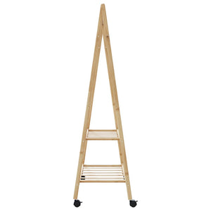 Ράφι ρούχων με ράφια και ρόδες 96x45,5x155,5 cm Μπαμπού