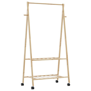 Ράφι ρούχων με ράφια και ρόδες 96x45,5x155,5 cm Μπαμπού