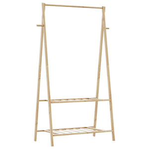 Κρεμάστρα Ρούχων με Ράφια 96x45,5x150,5 εκ. Μπαμπού - Pakobazaar