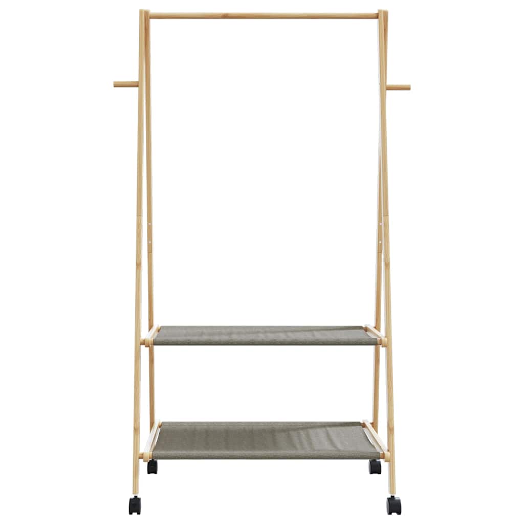 Ράφι ρούχων με ράφια και ρόδες 96x45,5x155,5 cm Μπαμπού