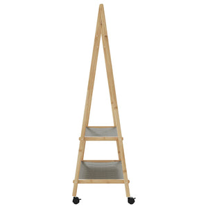 Ράφι ρούχων με ράφια και ρόδες 96x45,5x155,5 cm Μπαμπού
