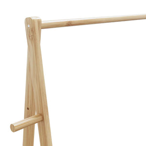 Ράφι ρούχων με ράφια και ρόδες 96x45,5x155,5 cm Μπαμπού