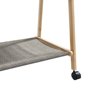 Ράφι ρούχων με ράφια και ρόδες 96x45,5x155,5 cm Μπαμπού
