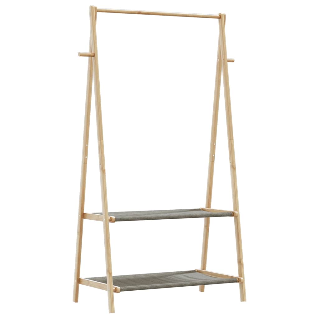 Κρεμάστρα Ρούχων με Ράφια 96x45,5x150,5 εκ. Μπαμπού - Pakobazaar