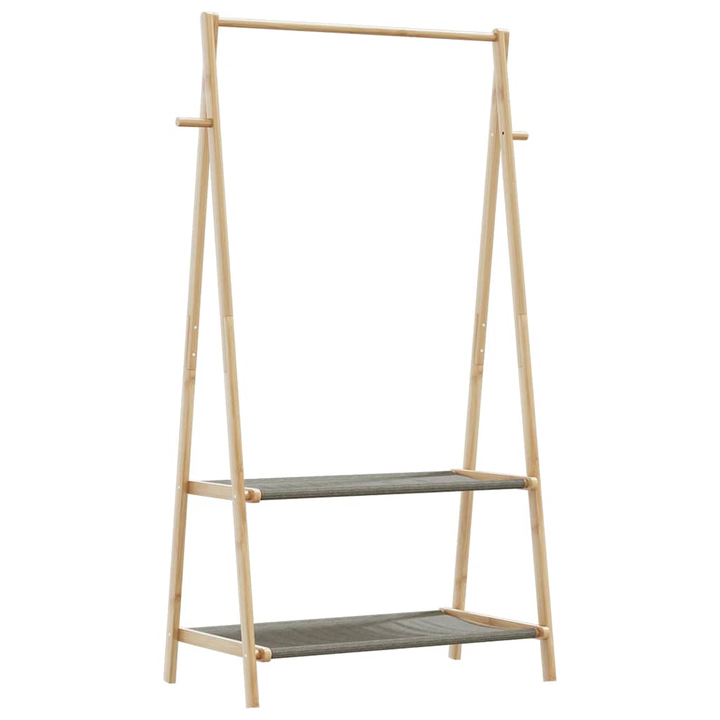 Κρεμάστρα Ρούχων με Ράφια 96x45,5x150,5 εκ. Μπαμπού - Pakobazaar