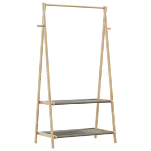 Κρεμάστρα Ρούχων με Ράφια 96x45,5x150,5 εκ. Μπαμπού - Pakobazaar