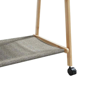 Ράφι ρούχων με ράφια και ρόδες 132x45,5x155,5 εκ.Μπαμπού