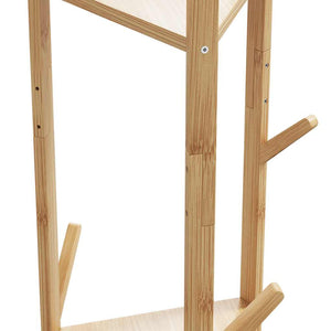 Βάση για Ρούχα με Γάντζους και Ράφια 39x33x166 εκ. από Μπαμπού - Pakobazaar