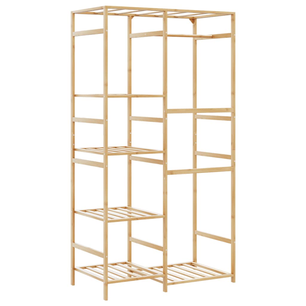 Ράφι Ρούχων με Ράφια 100x50x184,5 εκ. από Μπαμπού - Pakobazaar
