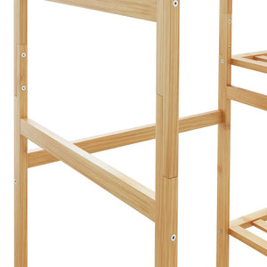 Ράφι Ρούχων με Ράφια 100x50x184,5 εκ. από Μπαμπού - Pakobazaar