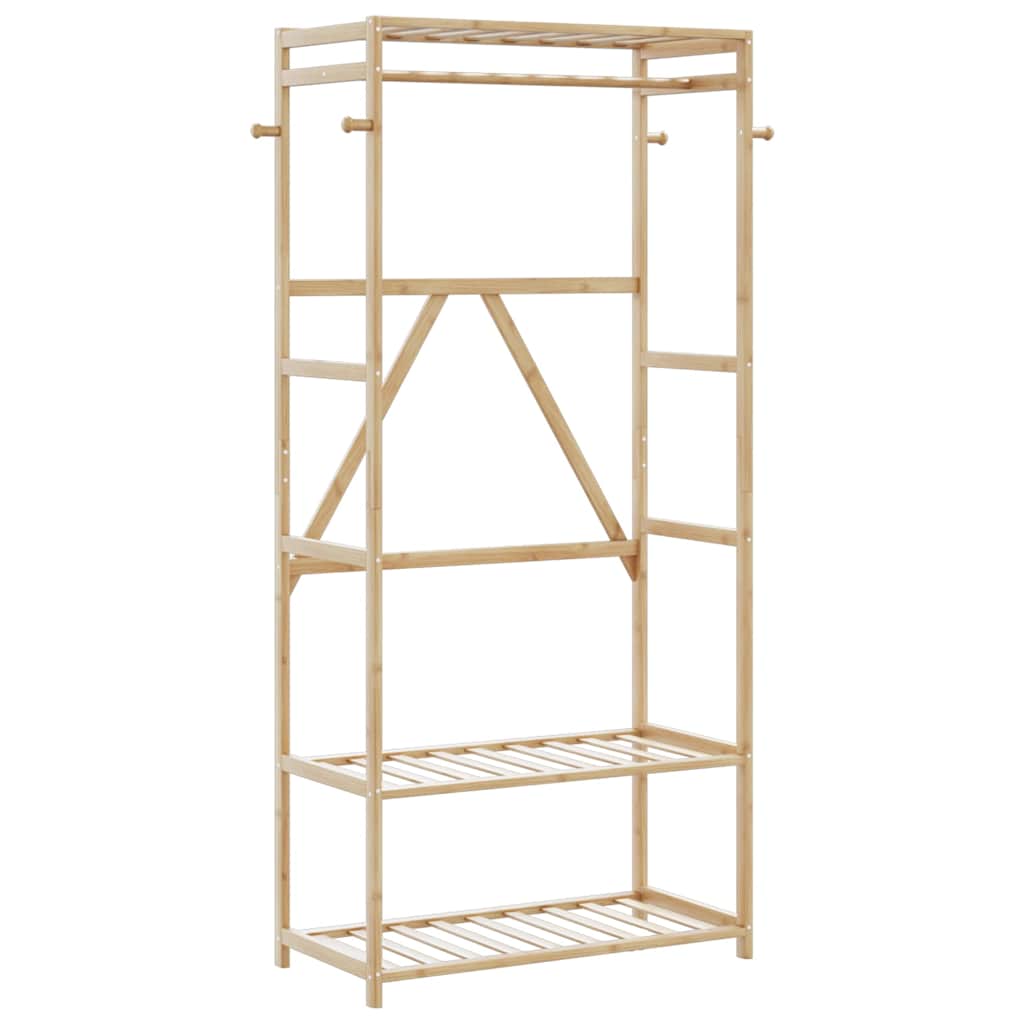 Κρεμάστρα Ρούχων με Ράφια 80x40x175 εκ. Μπαμπού