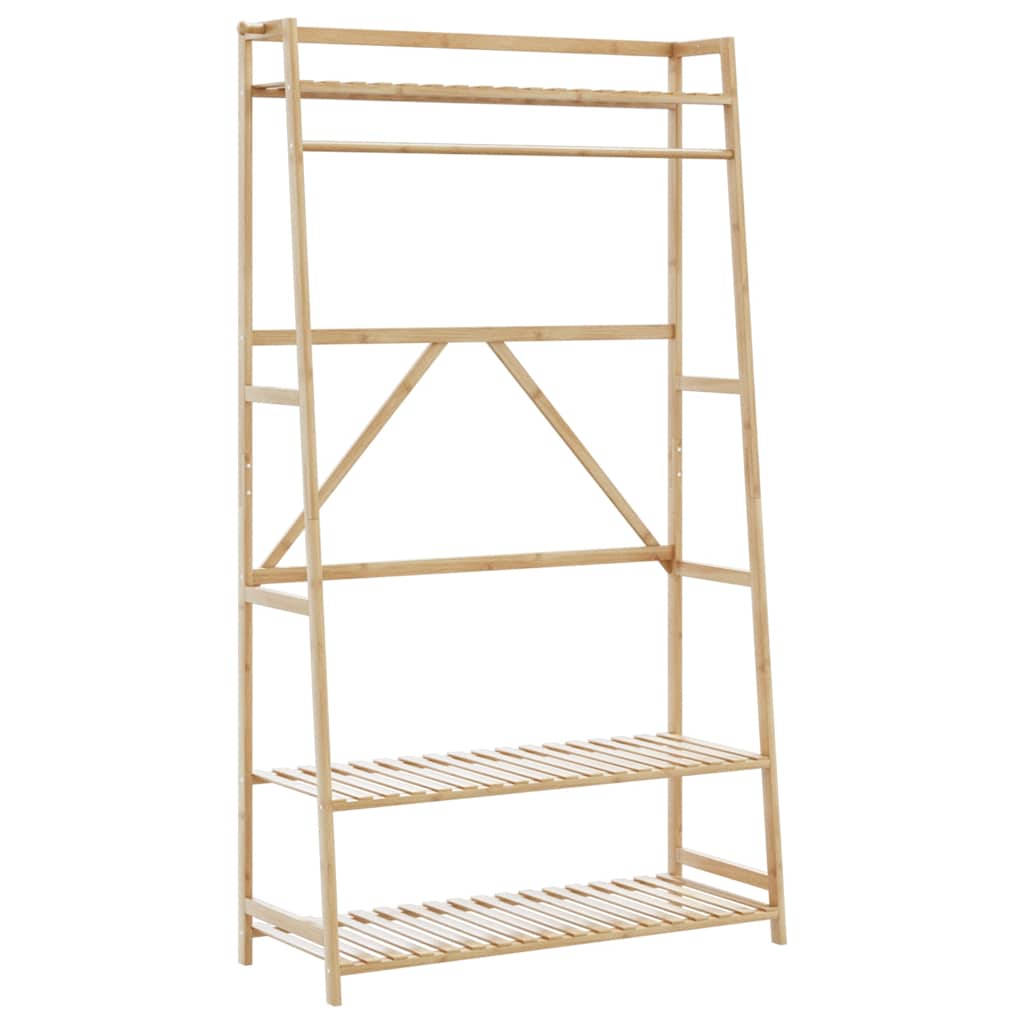Ράφι Ρούχων με Ράφια 110x40x180 εκ. από Μπαμπού - Pakobazaar