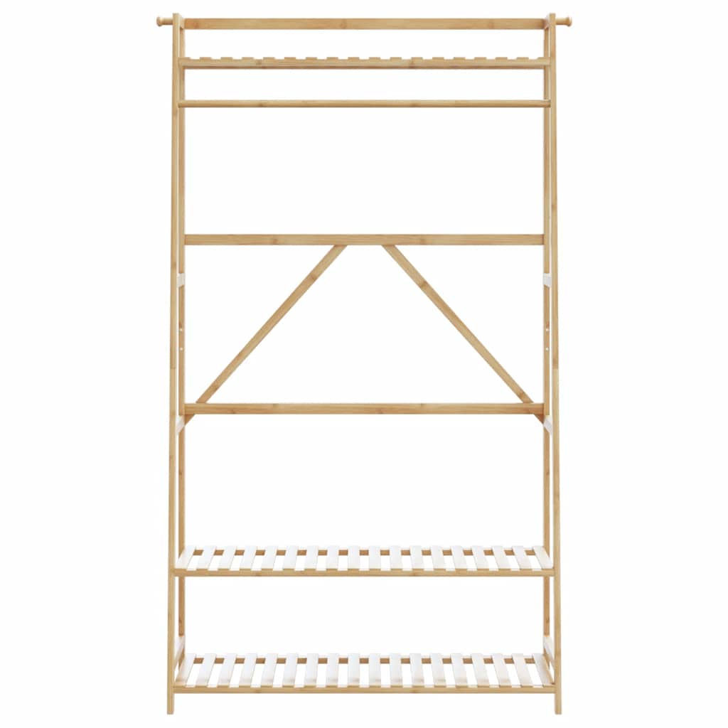 Ράφι Ρούχων με Ράφια 110x40x180 εκ. από Μπαμπού - Pakobazaar