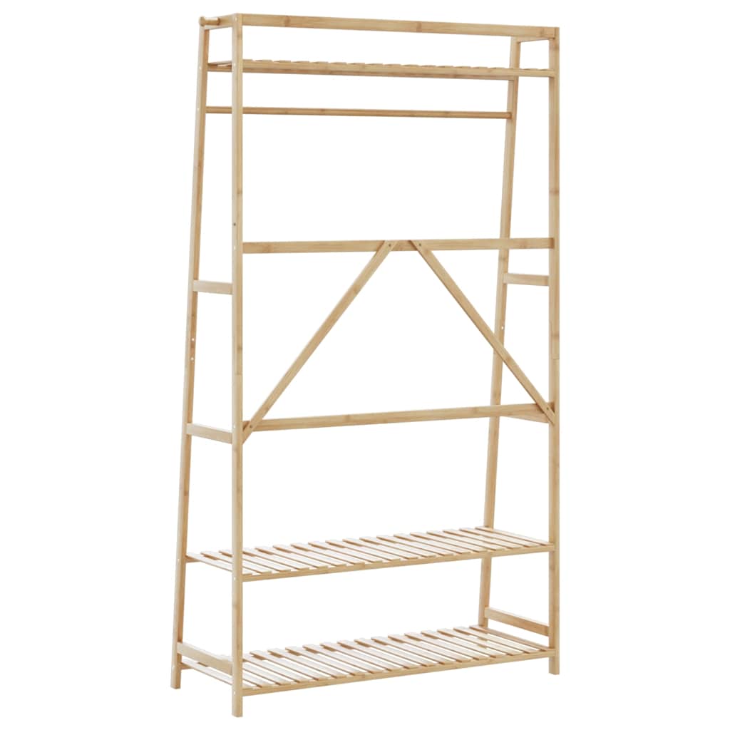 Ράφι Ρούχων με Ράφια 110x40x180 εκ. από Μπαμπού - Pakobazaar