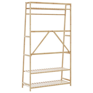 Ράφι Ρούχων με Ράφια 110x40x180 εκ. από Μπαμπού - Pakobazaar