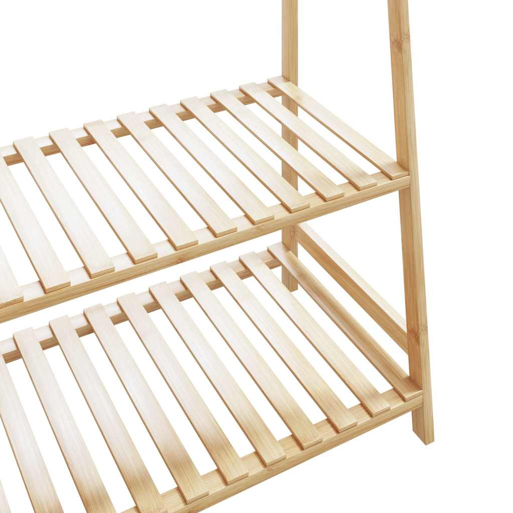 Ράφι Ρούχων με Ράφια 110x40x180 εκ. από Μπαμπού - Pakobazaar