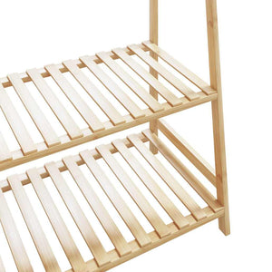 Ράφι Ρούχων με Ράφια 110x40x180 εκ. από Μπαμπού - Pakobazaar