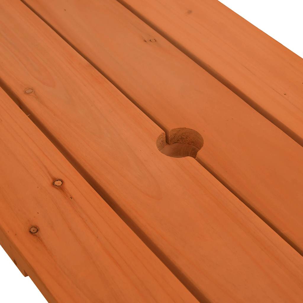 Τραπέζι Πικνίκ για 4 Παιδιά με Οπή Ομπρέλας Μασίφ Ξύλο Ελάτης - Pakobazaar