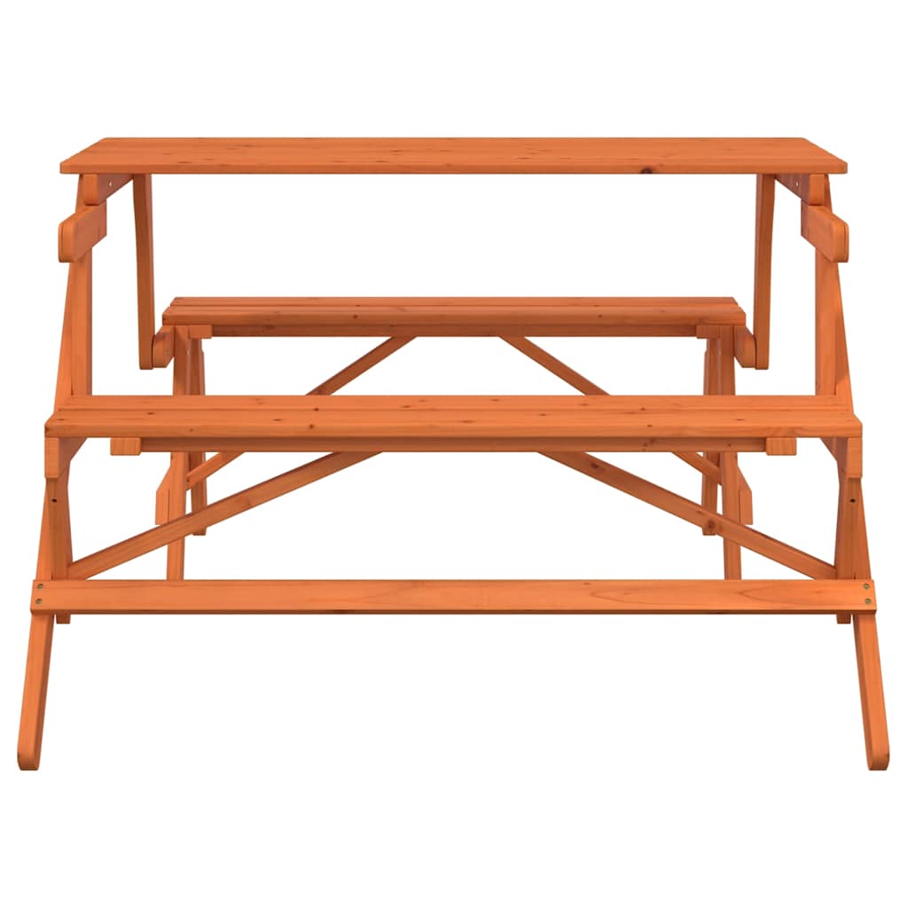 Τραπέζι Πικνικ με Παγκάκια 2 σε 1 Μετατρέψιμο Μασίφ Ξύλο Ελάτης - Pakobazaar