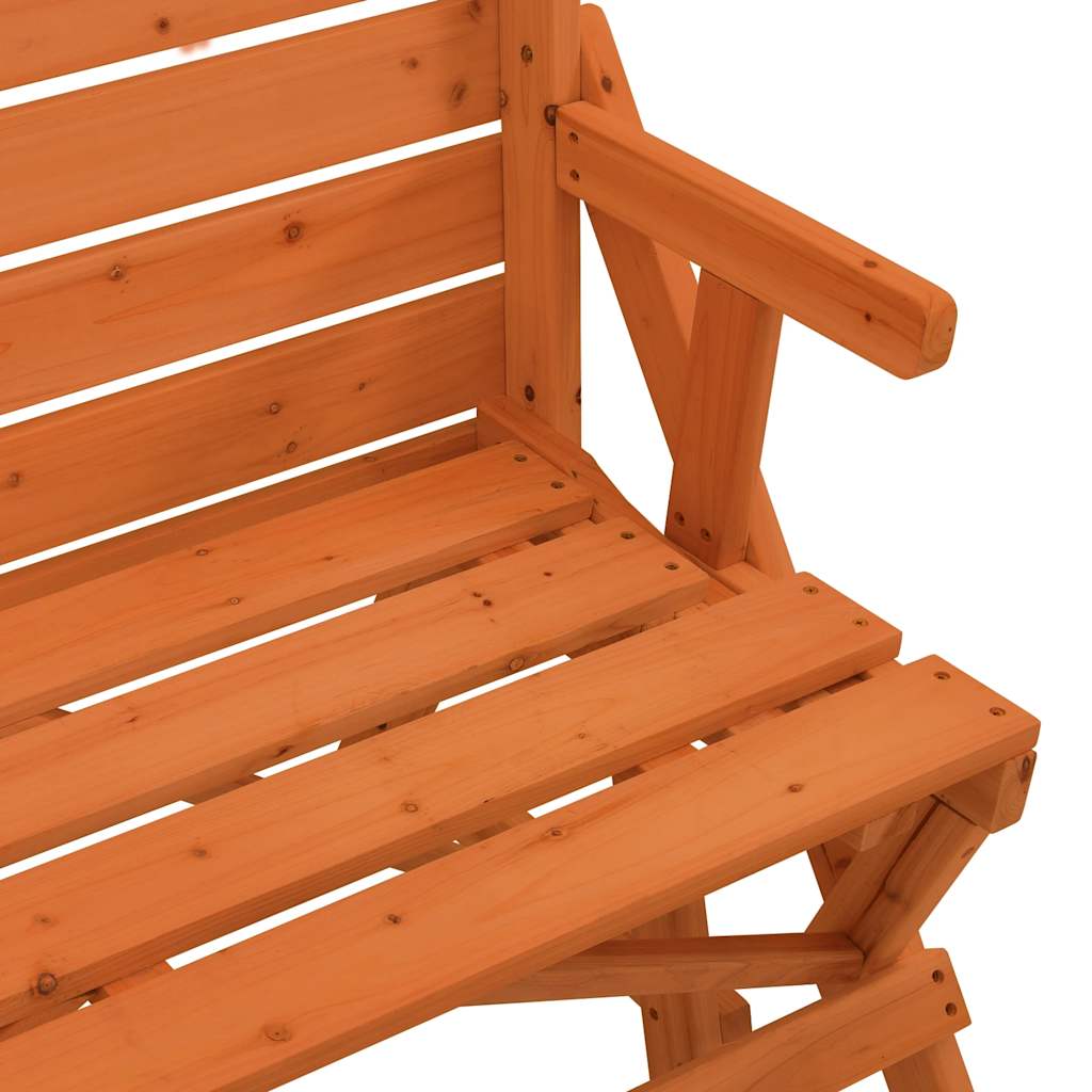 Τραπέζι Πικνικ με Παγκάκια 2 σε 1 Μετατρέψιμο Μασίφ Ξύλο Ελάτης - Pakobazaar