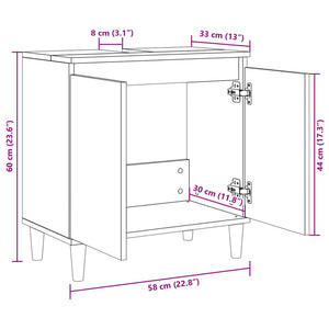Ντουλάπι Νιπτήρα Sonoma Δρυς 58x33x60 εκ. Επεξεργασμένο Ξύλο