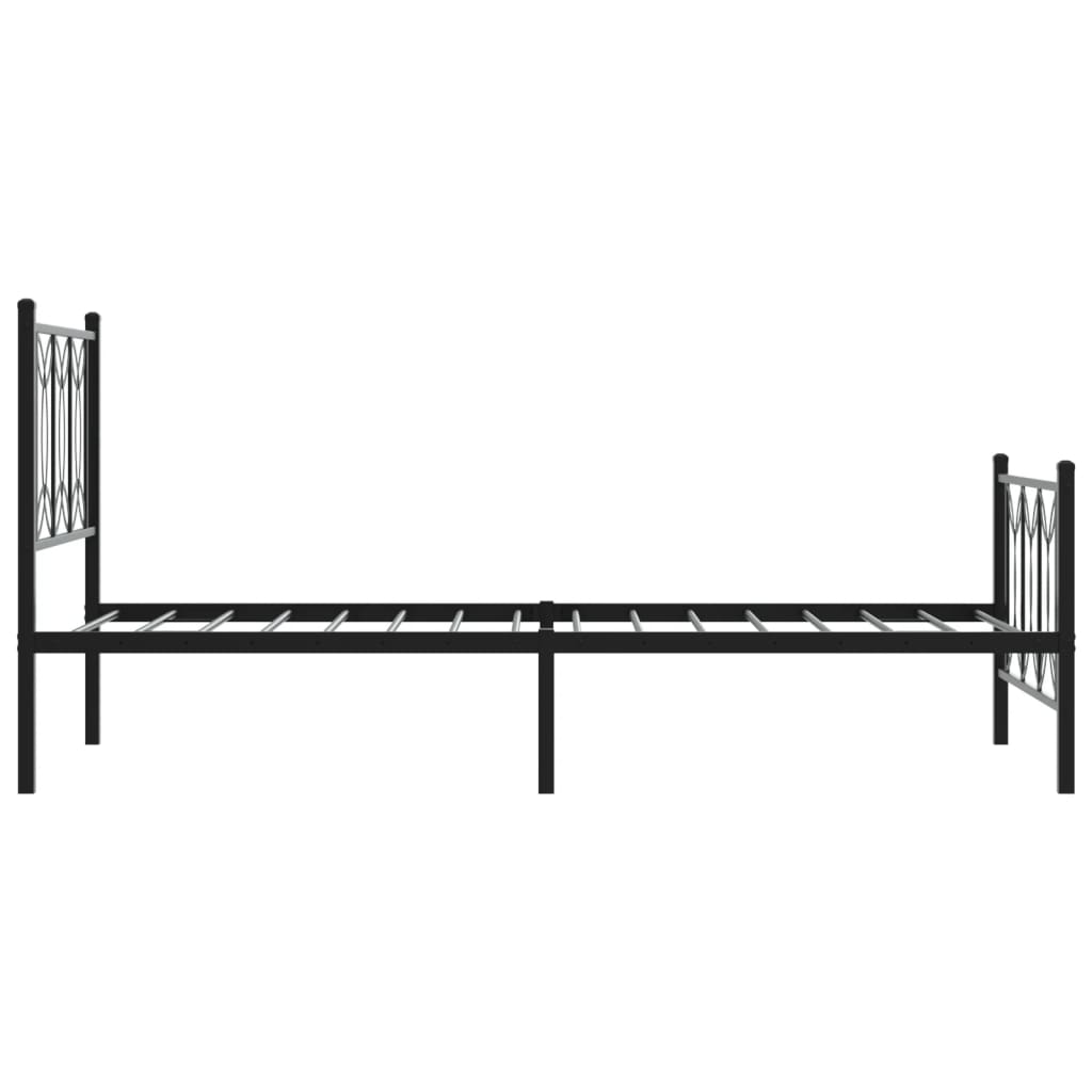 Πλαίσιο Κρεβατιού με Κεφαλάρι&Ποδαρικό Μαύρο 90x190 εκ. Μέταλλο