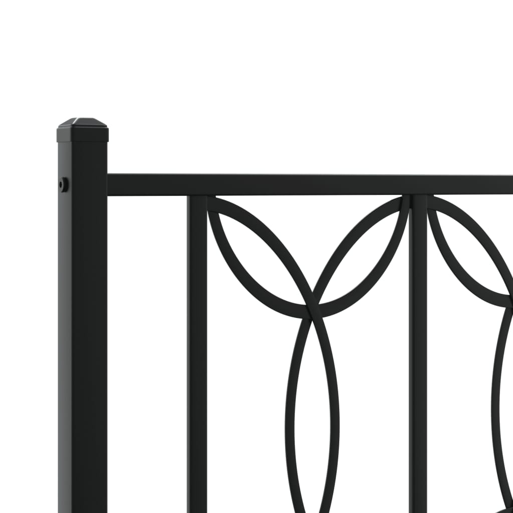Πλαίσιο Κρεβατιού με Κεφαλάρι&Ποδαρικό Μαύρο 90x190 εκ. Μέταλλο