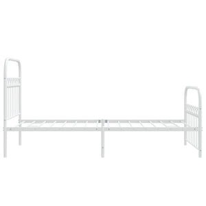 Πλαίσιο Κρεβατιού με Κεφαλάρι/Ποδαρικό Λευκό 90x200 εκ. Μέταλλο