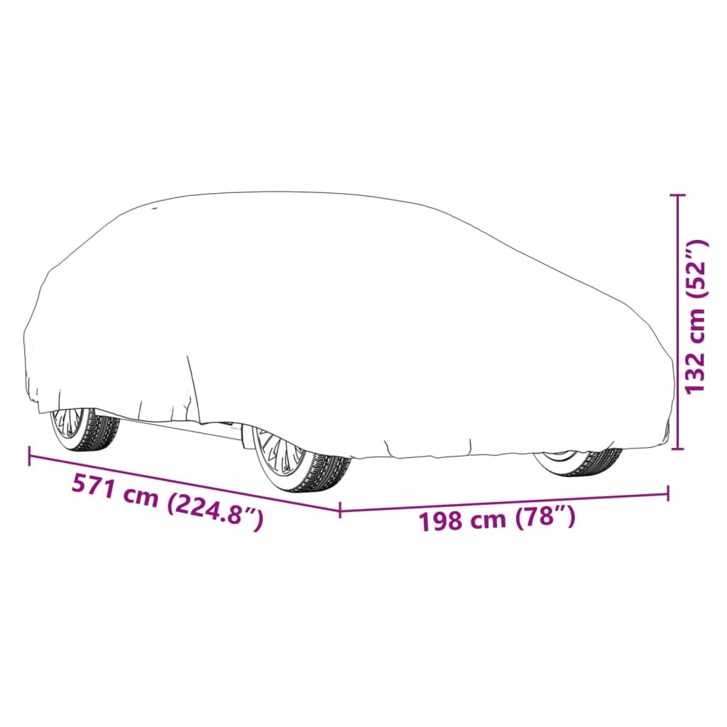 Κουκούλα Αυτοκινήτου για Sedan με Ιμάντες και Κλιπ Ασημί XXL